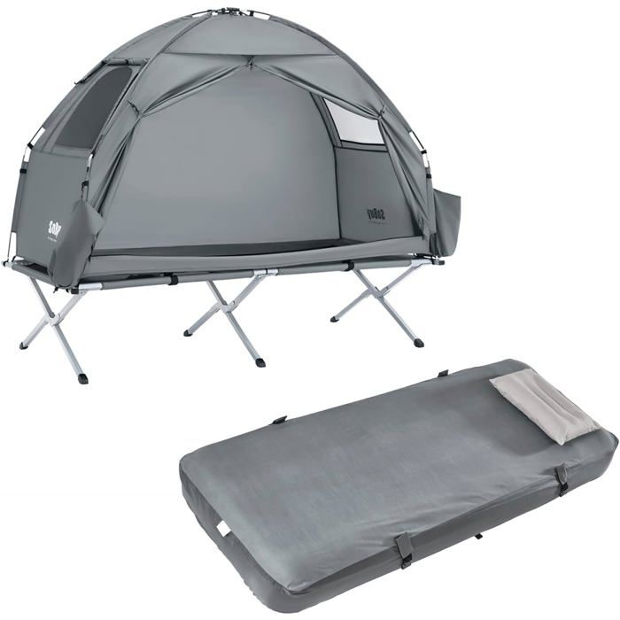 Tente de camping avec matelas - SoBuy - Tente trekking 1 personne - Matelas gonflable intégré