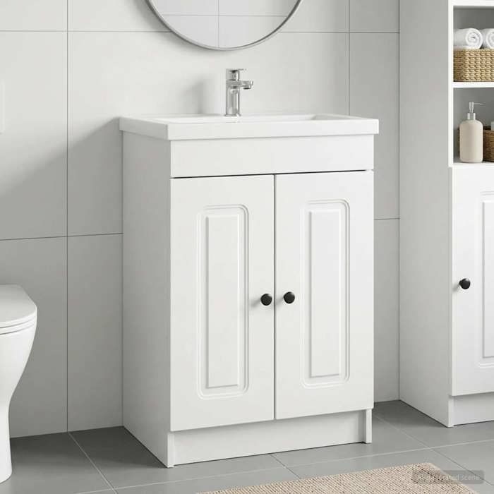 vidaXL Armoire sous évier de salle de bain Blanc 785 x 375 x 81 cm 890014