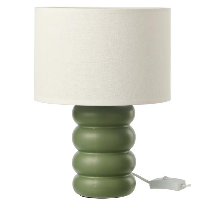 J-Line Lampe de Table Eva - céramique/lin - vert J-Line Lampe de Table Eva - céramique/lin - vert