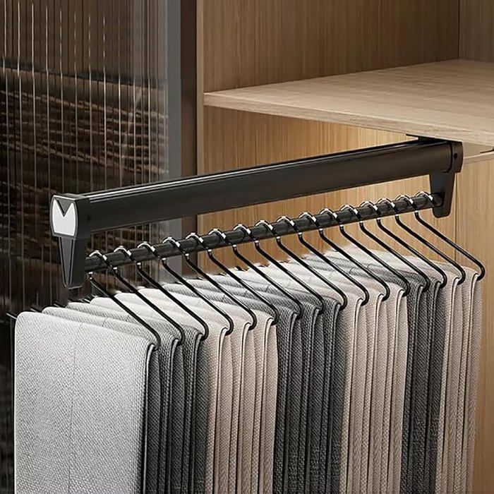 Porte Pantalon Coulissant Barre Penderie Barre Telescopique avec Fermeture Douce Porte Pantalon Coulissant 22 Pièces économise 46cm