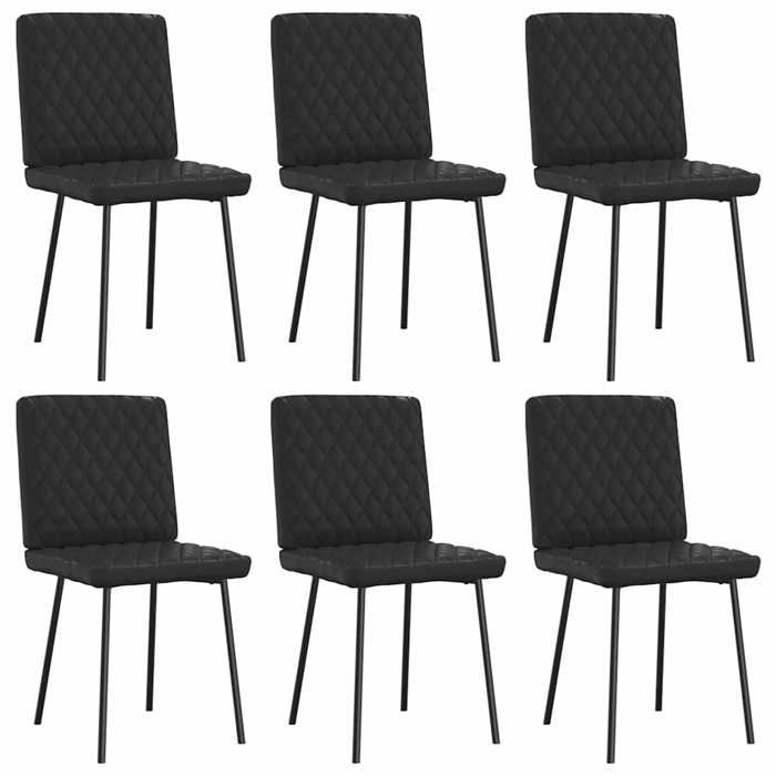 Chaise intérieure moderne vidaXL Fauteuils de cuisine lot de 6 noir similicuir(10538）
