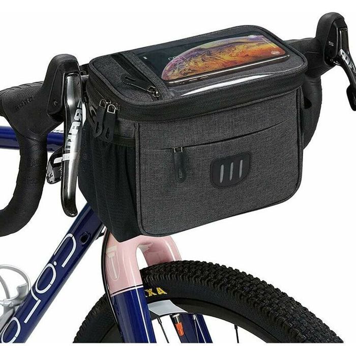Sac de guidon de vélo sac de panier de vélo de poche avant de grande capacité avec poche pour téléphone