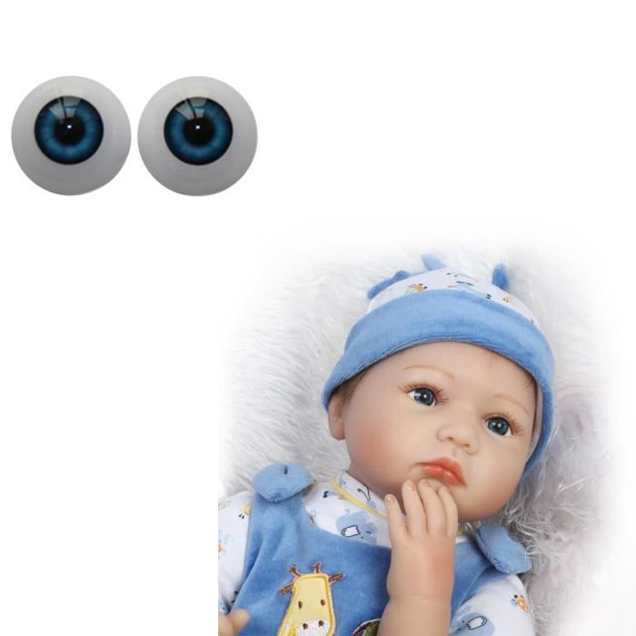 22mm Reborn Bébé Poupées Yeux Demi Rond Acrylique Yeux Marron Pour Bjd Ooak Doll
