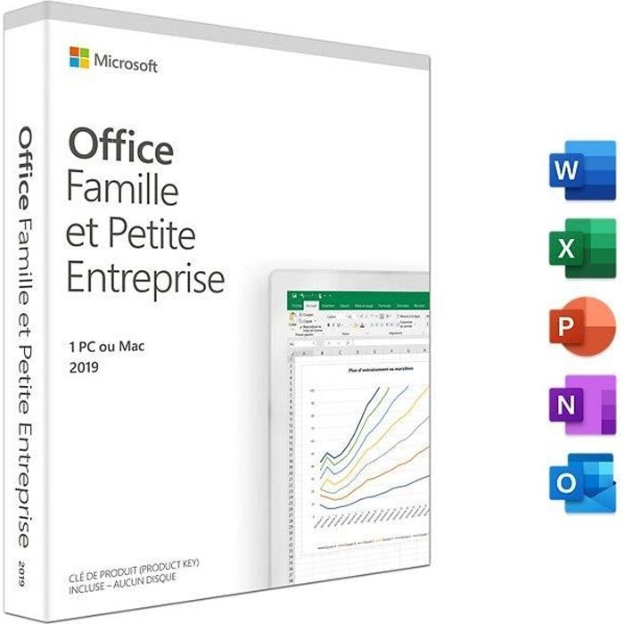 Logiciel – MICROSOFT – Office Famille et Entreprise 2019 – PC et Mac – Licence 1 utilisateur – Téléchargement