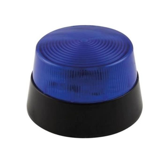 LAMPE GYROPHARE ECLAIRAGE STROBOSCOPE FLASH BLEU 12V ø 77 mm A 15 LED