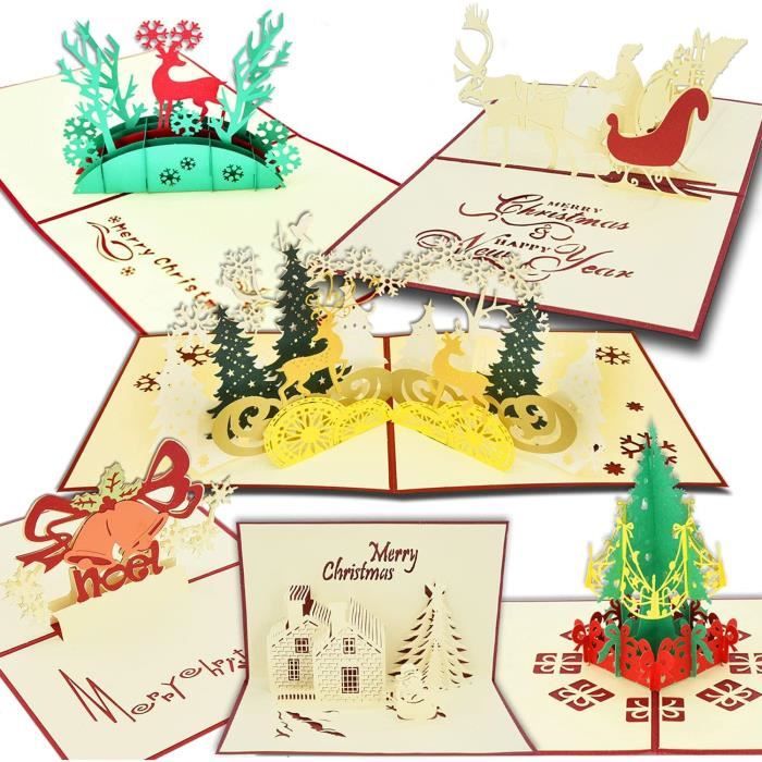Lot De 100 Cartes De Noël Pop-up 3D - Faites Main - Nouvel An - Merlia Pack