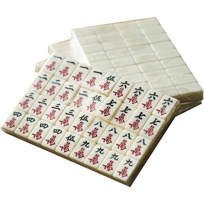 Mahjong chinois, jeux de carrelage, jeu de société, 144 jeux de mahjong  traditionnels chinois pour frotter les mains avec sac de rangement, pour  fête, divertissement, 40, noir : : Jeux et Jouets