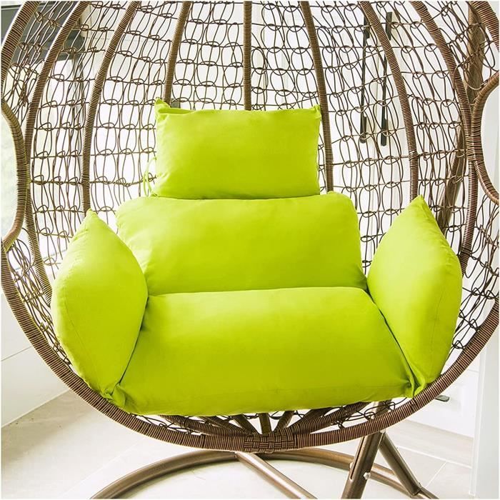 Coussin Rond Pour Chaise Papasan 80cm Kaki - Imperméable Grand Coussin Siège Suspendu Rotin
