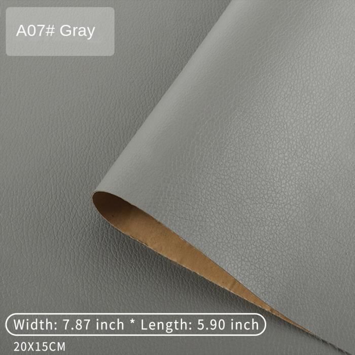 Surriba Ruban Adhésif Simili Cuir Réparation – 20x120 Cm Gris Clair, Patch PU Auto-Adhésif Épais 0,7 Mm Pour Canapé, Voiture, Chaussures, Meubles