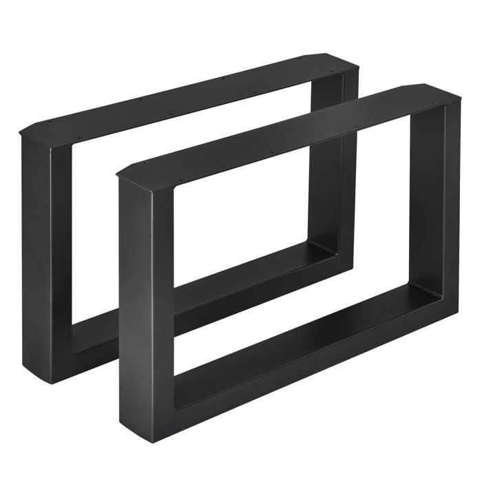 Pieds de table - HELLOSHOP26 - Rectangulaire - 64 cm - Métal noir - Lot de 2 Pieds de table - HELLOSHOP26 - Rectangulaire - 64 cm - Métal noir - Lot de 2