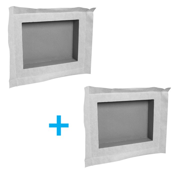 Lot de 2 niches de douche à carreler - U-TILE - - formats intérieurs 40 x 30 cm - 9 cm de profondeur