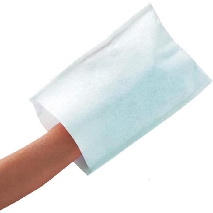 50 Gants De Toilette Jetables Gaufrés - Non Tissé Absorbant 80g/m²