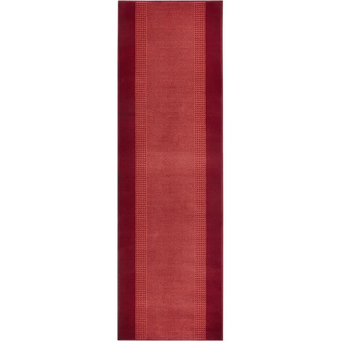 Tapis Couloir/chambre 60x100 Cm - Poils Ras, Motif Losange Scandinave - Couleur Blanc, Polyester/polypropylène