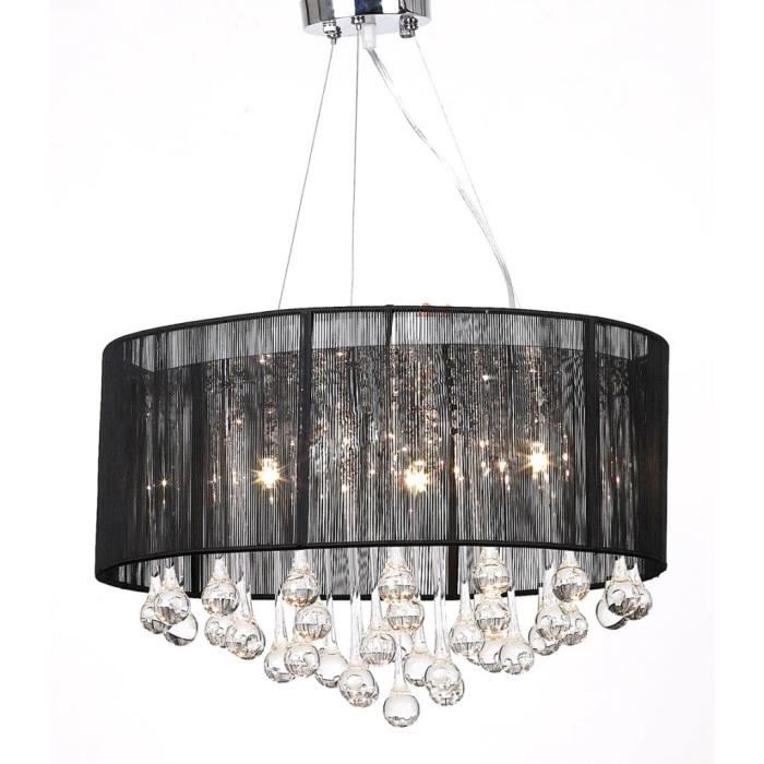 Lustre Design Avec 85 Cristaux Noir Achat Vente Lustre Suspension Prolongation Soldes Cdiscount