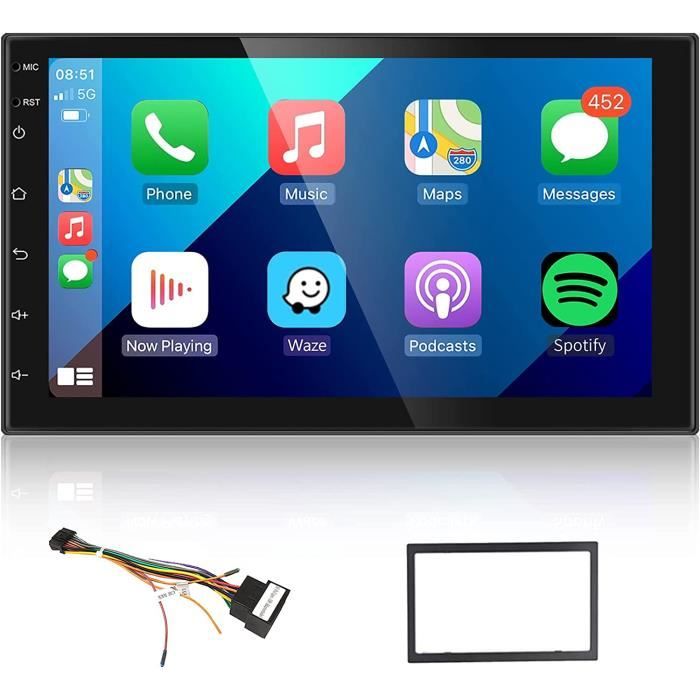 2 Din Autoradio Android Carplay Android Auto HiFI Écran Tactile 7" GPS WiFi Bluetooth FM RDS