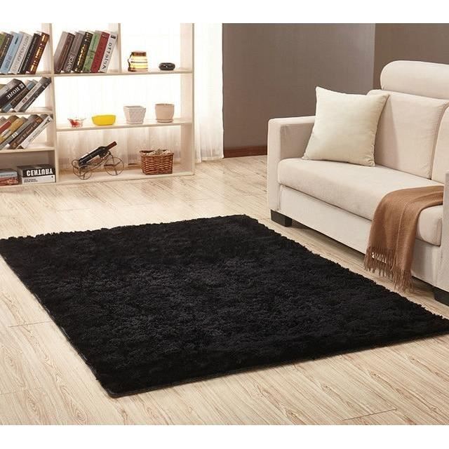 Noir 50x80cm Tapis Modernes D Interieur Super Doux Pour Chambre A Coucher Tapis De Sol Pour Bebe Creche Tapis Cdiscount Maison
