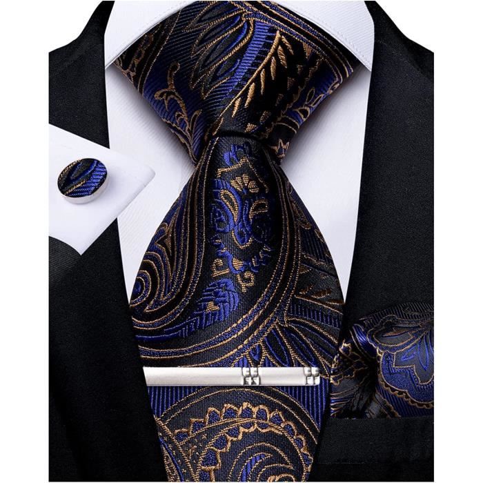 Set Homme élégant : Cravate En Soie Blanche + Boutons De Manchettes Assortis - Occasion