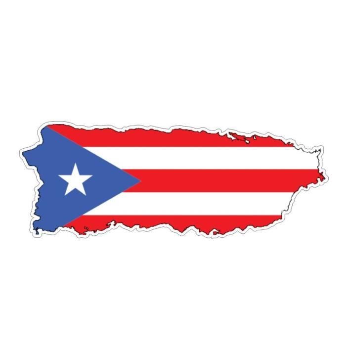Puerto Rico Auto Sticker Autocollant sticker voiture carte puerto rico - Cdiscount Auto