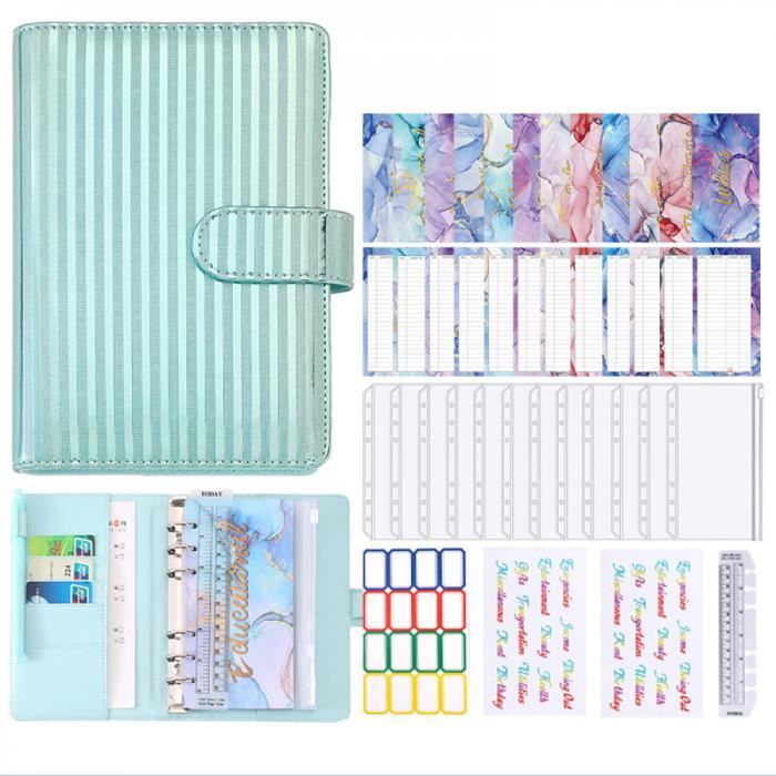 Classeur Budget Français SELLYEEZ A6 - Kit Avec 30 Pièces : Enveloppes, Fiches, Stylo - Pour Gérer Ses Finances (Rose)