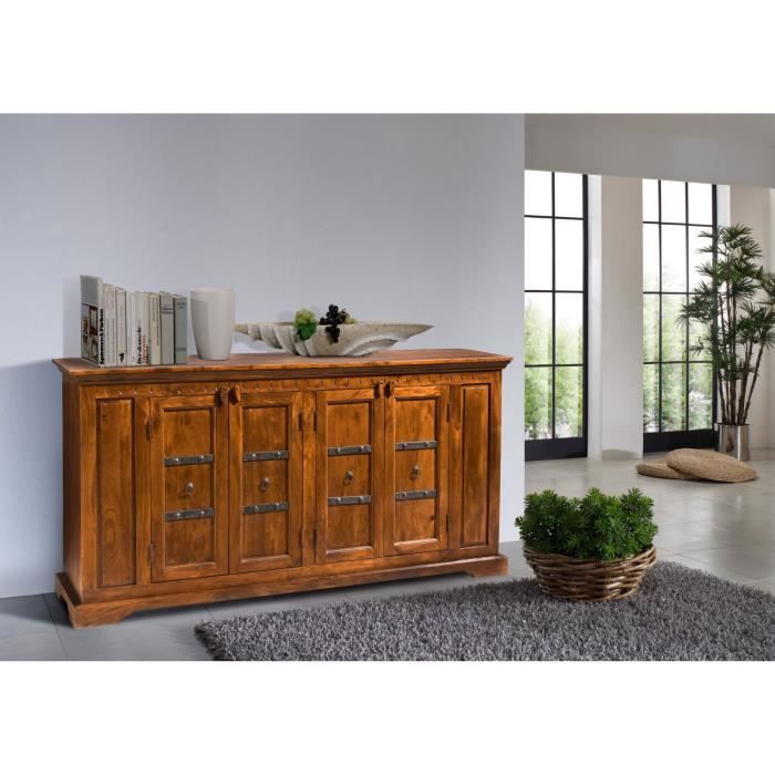 Buffet - Bois massif dacacia laqué (Miel) - Style colonial - OXFORD 0403