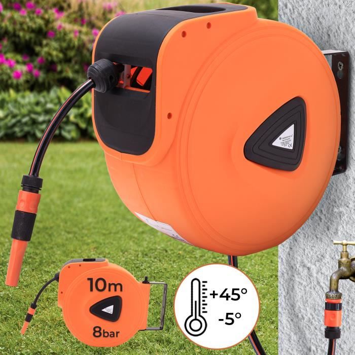 VEVOR Enrouleur De Tuyau Rétractable, 19,8 M X 1,6 Cm, Support Pivotant
