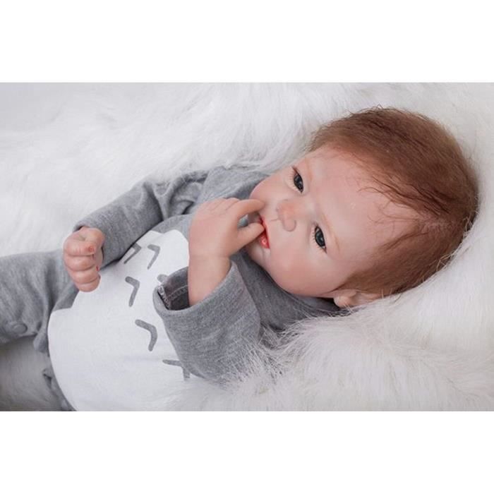O YLS 22Pouces 55cm Bebe Reborn Garcon Baby Silicone Yeux Ouvert