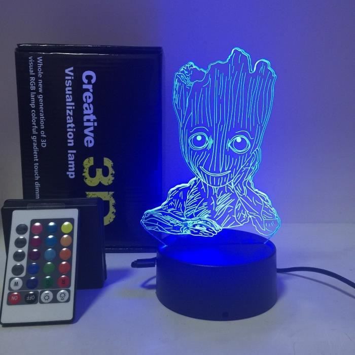 19 Chaude Mignon Groot Bebe 3d Led Veilleuses Avec 7 Couleurs Lumiere Pour Decoration D Interieur Lampe Incroyable Visualisation Cdiscount Maison