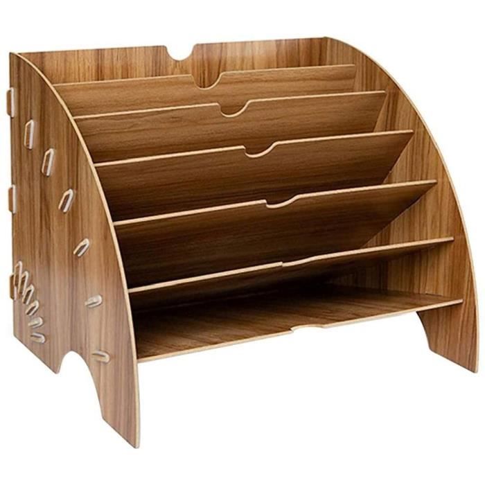 Porte-lettres Métallique 3 Compartiments + Porte-stylo - Rangement Bureau, Design Industriel, Noir