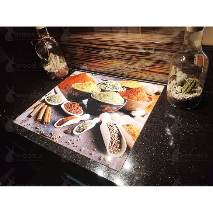 Planche En Verre Tulup 60x52 Cm - Motif épices Colorées, Design Moderne