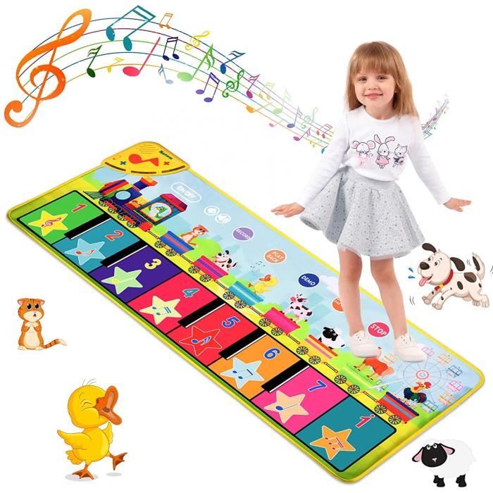 Tapis Piano Musical 3 En 1 Pour Bébé – 8 Animaux, 13 Chansons, Enregistrement, éducatif Et Portable