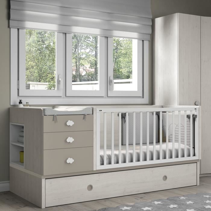Lit Bebe Evolutif 98 6x203 8x104 6 Cm Chene Terre Achat Vente Lit Evolutif Lit Bebe Evolutif Soldes Cdiscount