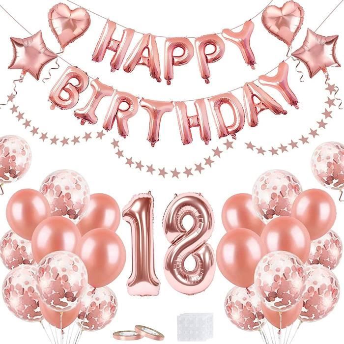 Ballon Anniversaire 18 Ans Decoration Anniversaire Ballon Rose Kit Happy Birthday Anniversaire Decoration Ecteatoy Cdiscount Maison