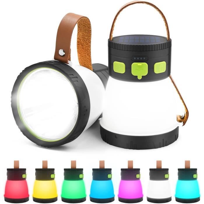 Lampe Solaire Camping Leelbox – Rechargeable Et Pliable – Verte