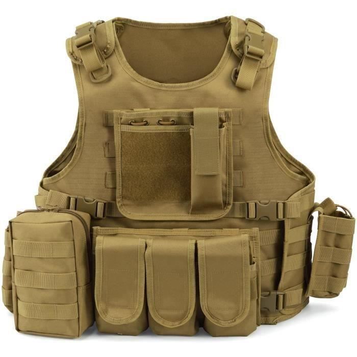 Gilet Tactique Militaire Gilet de Combat Veste Extérieure pour