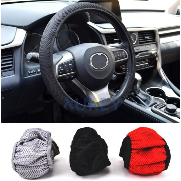 Lot 2 Couvre-Volant Diamanté Universel 38cm - Antidérapant Bling Bling Pour Voiture Camion SUV - Argent/Rose/Noir