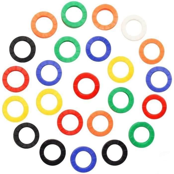 Cache-Clefs Silicone - Lot De 15, Noir, Élastique, Pour Identifier Et Protéger Les Têtes De Clés (26x19mm)
