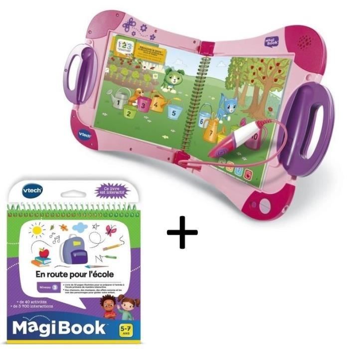 VTECH - MagiBook Starter Pack Rose & En route pour l'école