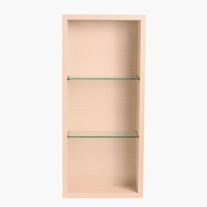 Meuble de salle de bain - CEDAM - Opéra - Armoire ouverte - 2 étagères - Bois chêne