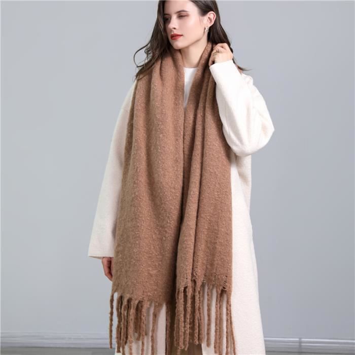 Écharpe Femme YAMEE 65x180 Cm - Châle Chaud Carreaux Réversible | Foulard D'Hiver Élégant