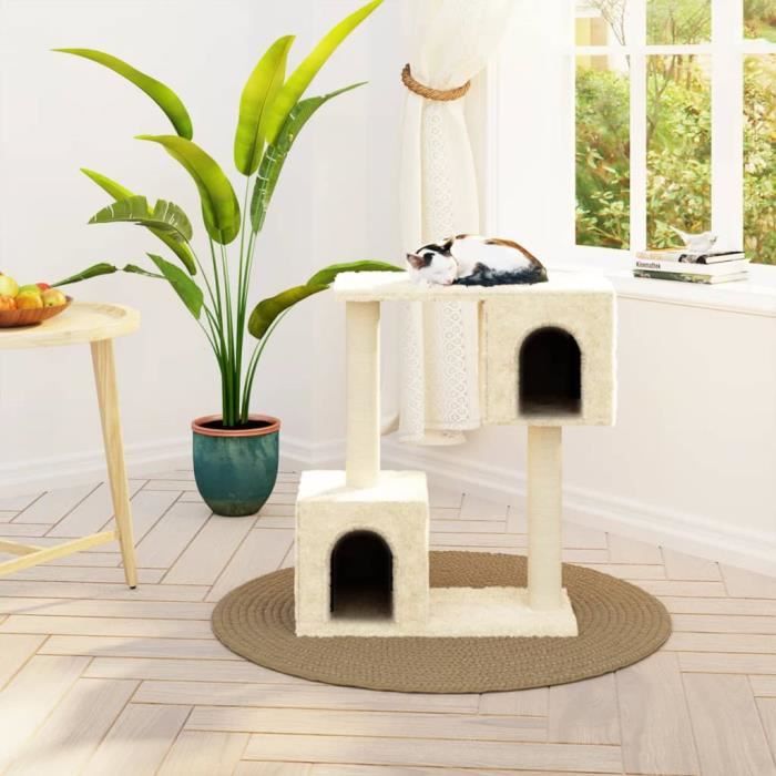 Meilleurs prix pour Arbre à chat avec griffoirs en sisal - CIKONIELF - Crème - Petit moins de 100 cm - A poser au sol