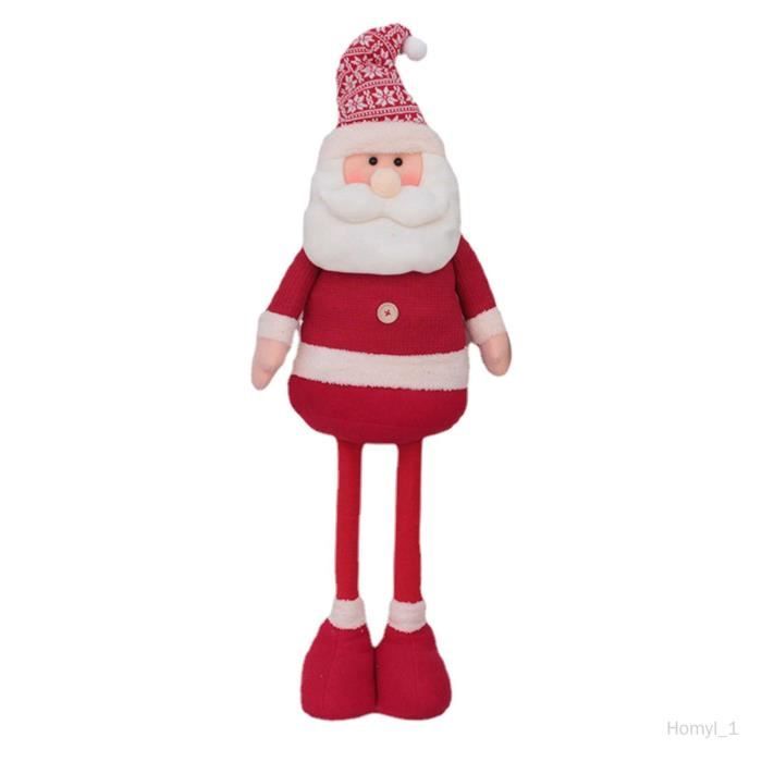 Décoration Noël Bonhomme De Neige En Peluche - 60 Cm De Haut, Jambes Longues - Lot De 3 Figurines Cheminée