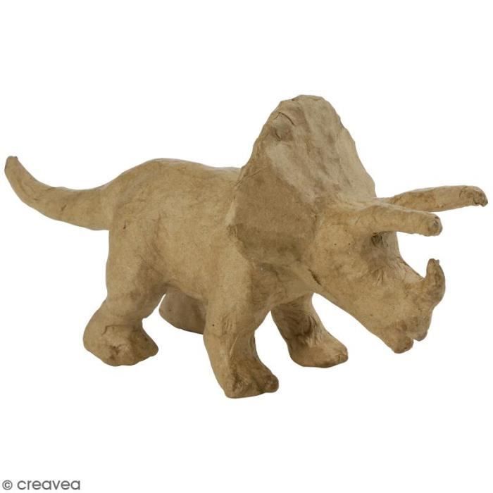 Tricératops à décorer - 20 x 6,5 x 10 cm Support à décorer Décopatch : Objet : ricératops Matière : Papier mâché Dimensions : 20 x