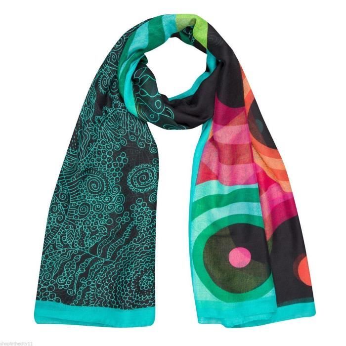 Foulard Desigual Dynamita 21V1824 - Multicolore - Neuf Avec étiquettes