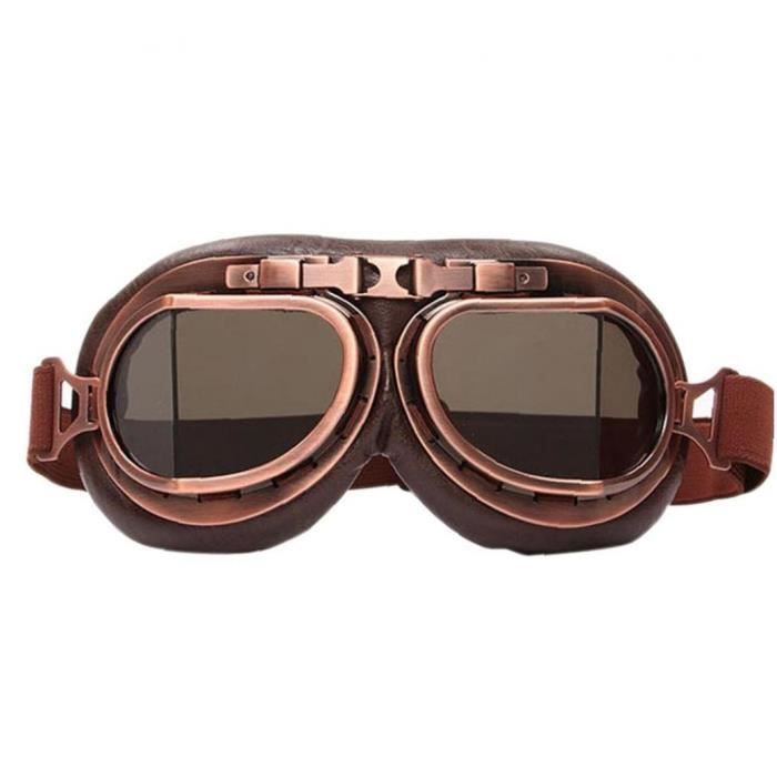 Moto Goggles Adulte Moto Biker Lunettes Steampunk Moto Casque Sunglasses Vintage SteamPunk Eyewear pour Sports de plein air Motocros