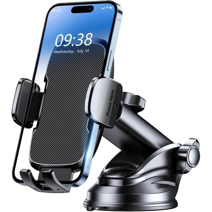 Support Téléphone Voiture Ventouse Militaire – Rotation 360°, Fixation Sur Tableau De Bord/pare-brise, Compatible 4-7 Pouces - 4