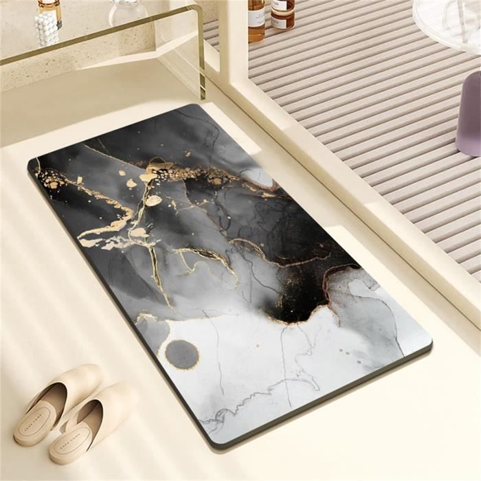 Tapis De Bain Diatomite Antidérapant 50 X 80 Cm,Super Absorbant Sèche