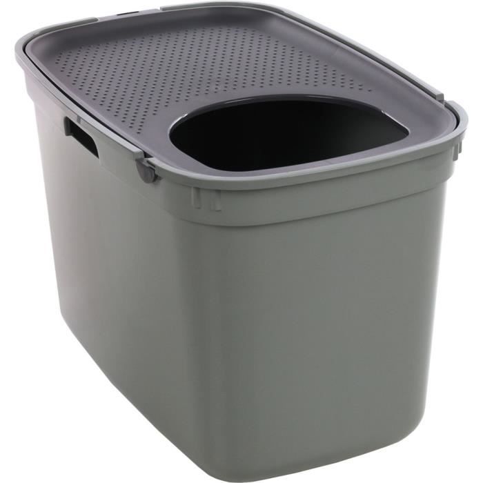 Meilleurs prix pour Bac à litière - Flamingo - Kato - Vert olive - 39cm x 59cm x 38cm - Plastique recyclé