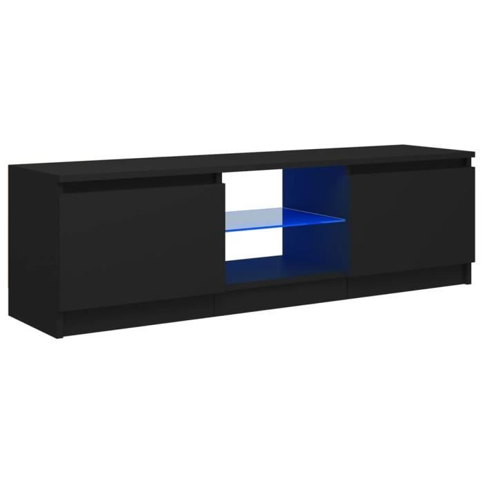 Meuble TV Blanc Avec LED RGB - 120x30x35.5 Cm - Moderne Et Pratique Pour Salon