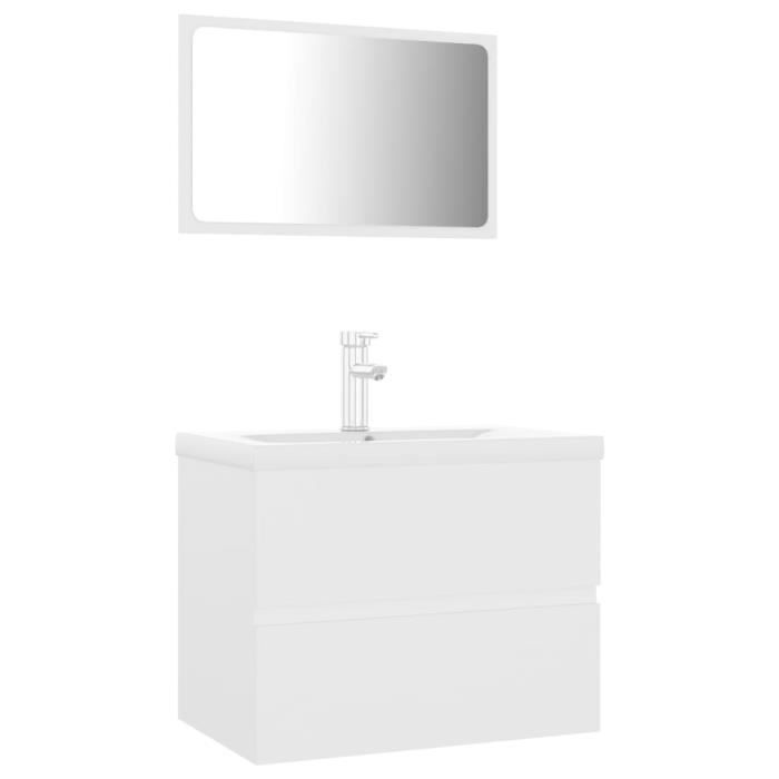 Viesurchoix Ensemble de meubles de salle de bain Blanc Aggloméré AB3071675 117197