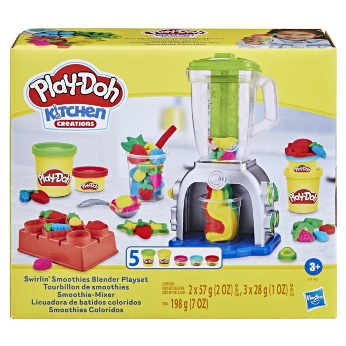 play-doh, tourbillon de smoothies, jouet de cuisine factice avec pâte à modeler, loisirs créatifs pour enfants, dès 3 ans